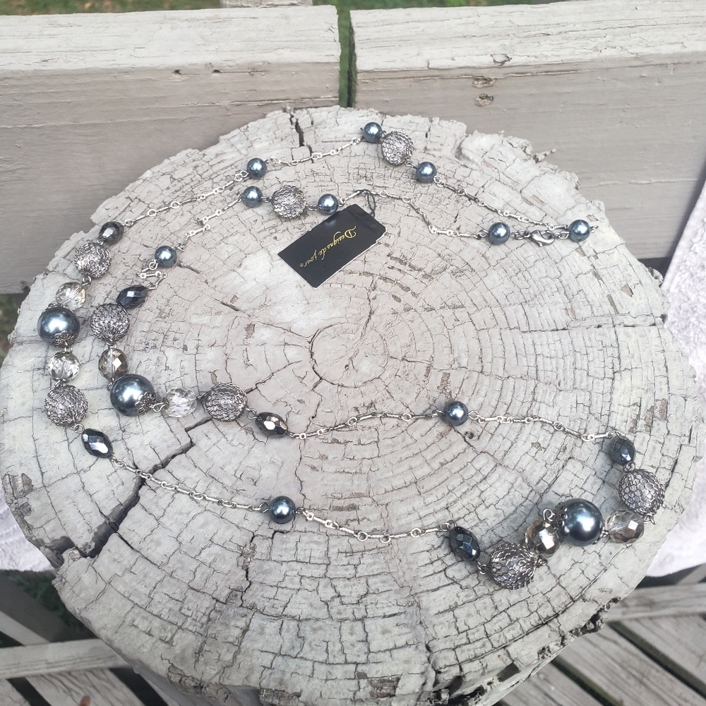 Silver blue necklace